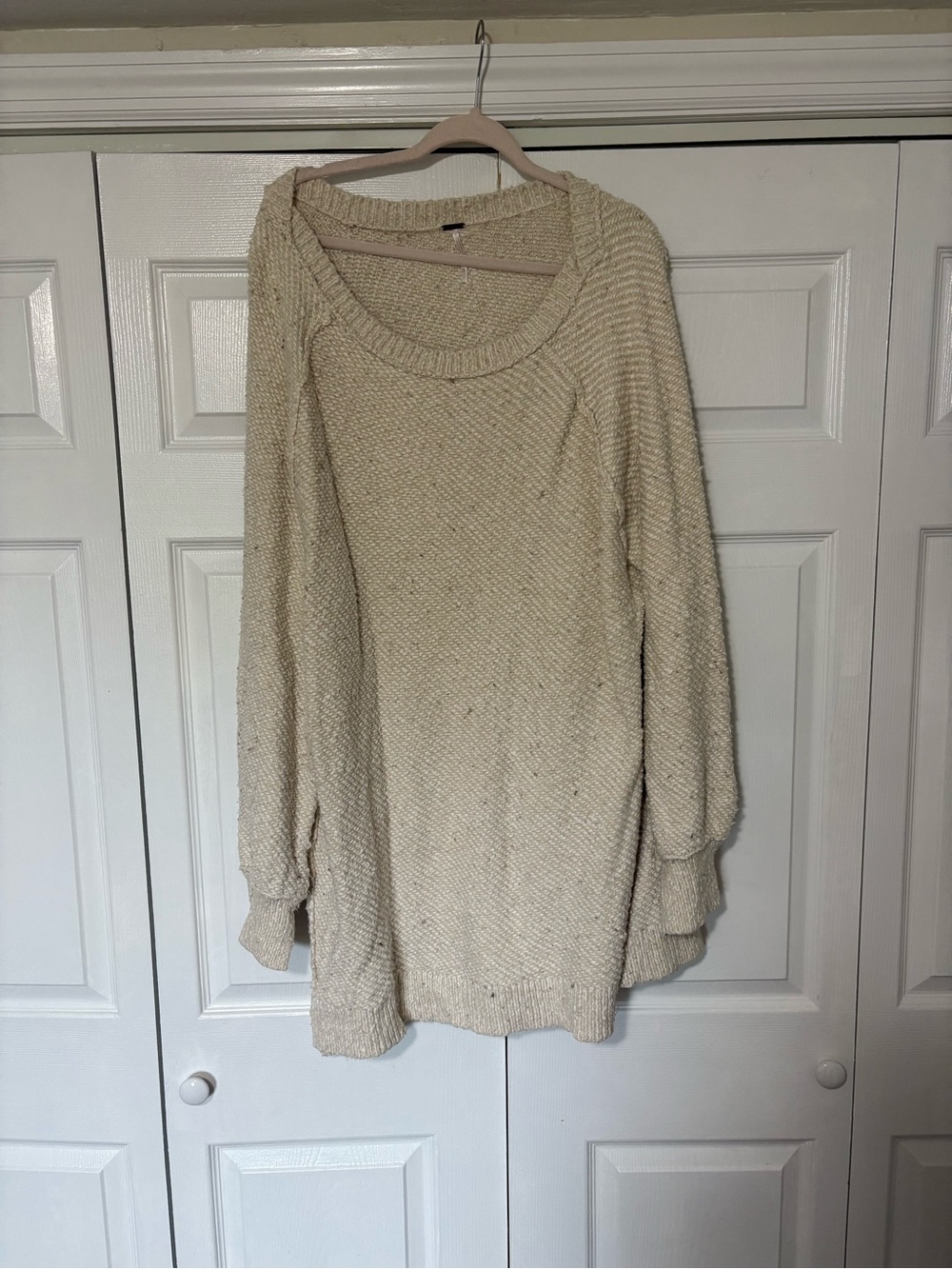 Free People Cream Scoop-Neck Knit Sweater - Picture 2 of 3